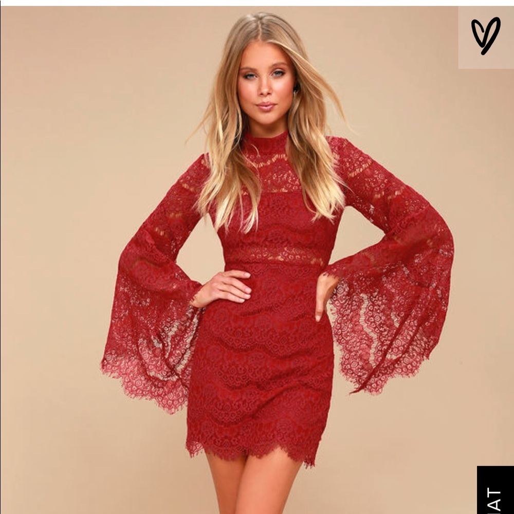 ❤️ valentine’s day ❤️ Lulu’s Red Lace Dress